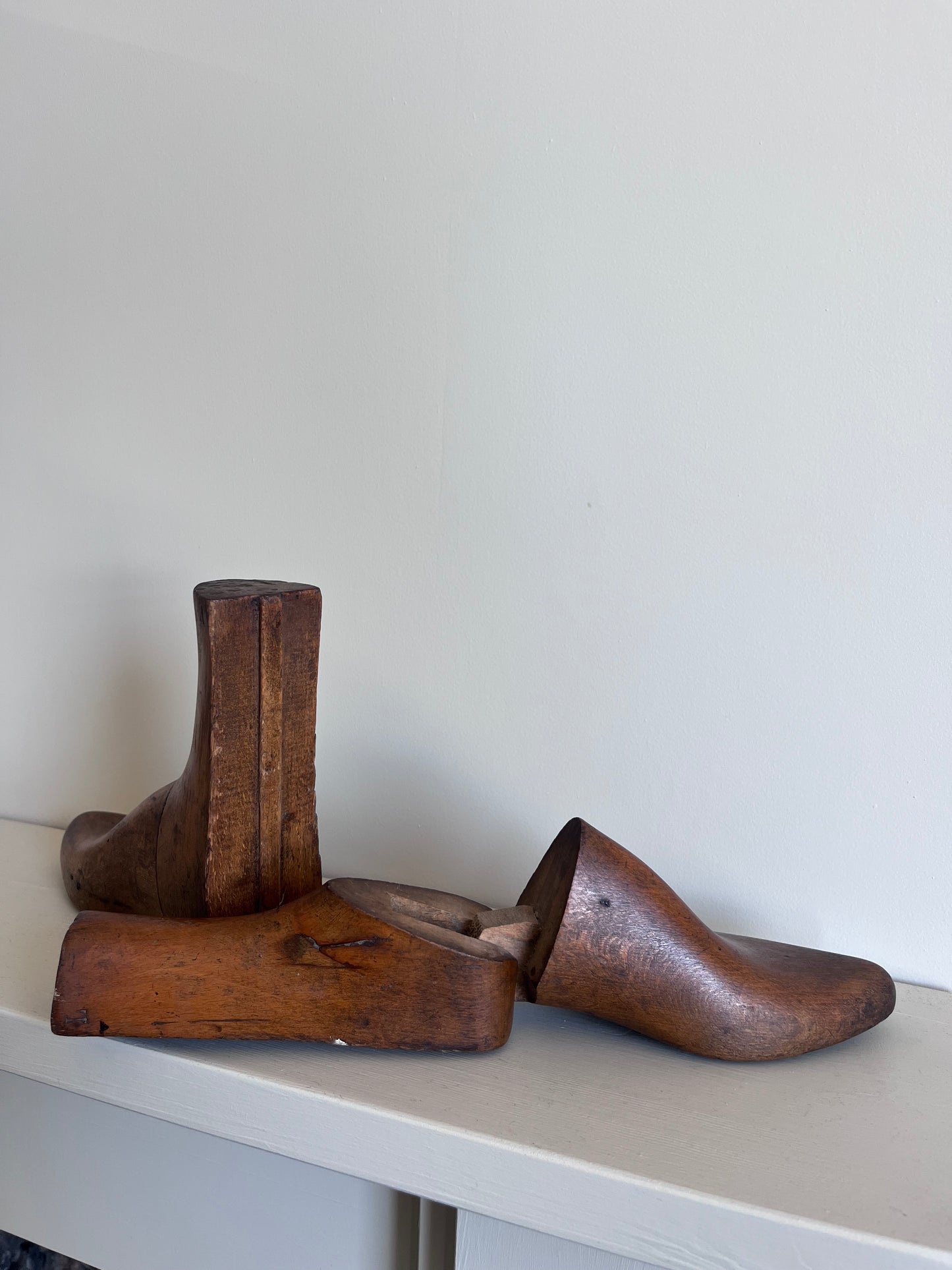 Pair of hardwood shoe lasts