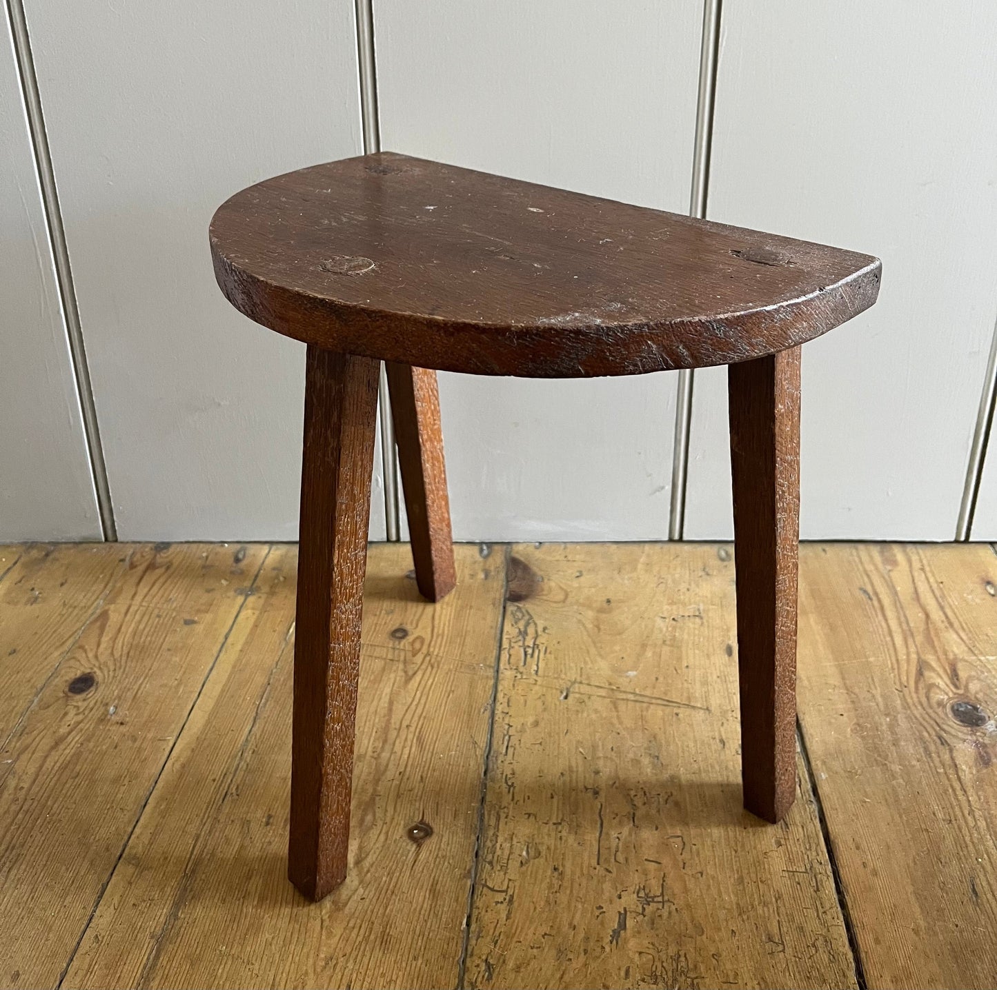 Wooden half circle stool