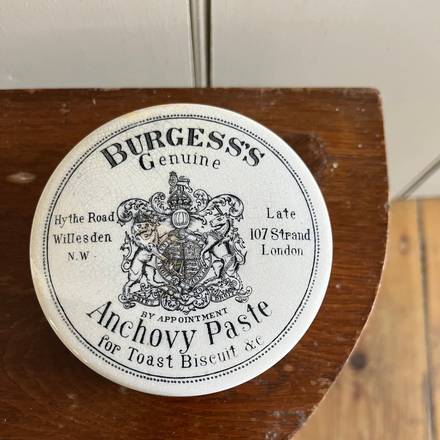 Victorian anchovy paste jar