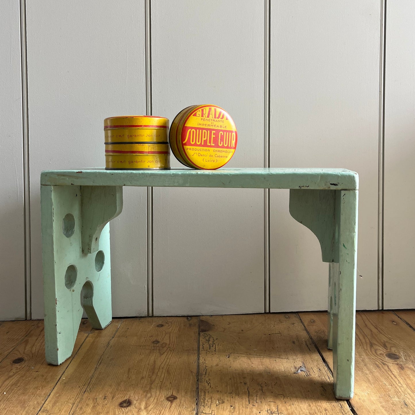 French metal shoe polish tins