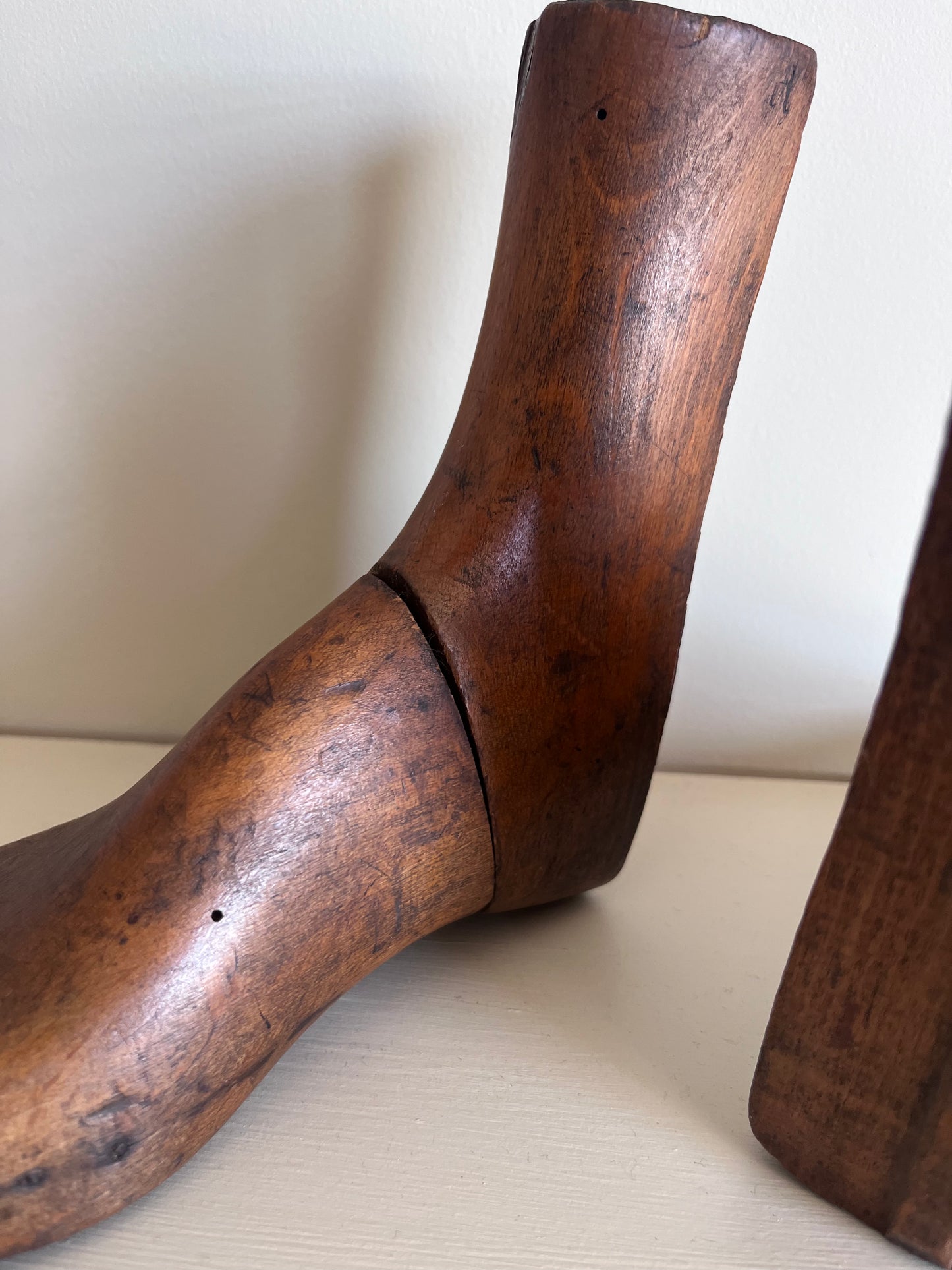 Pair of hardwood shoe lasts