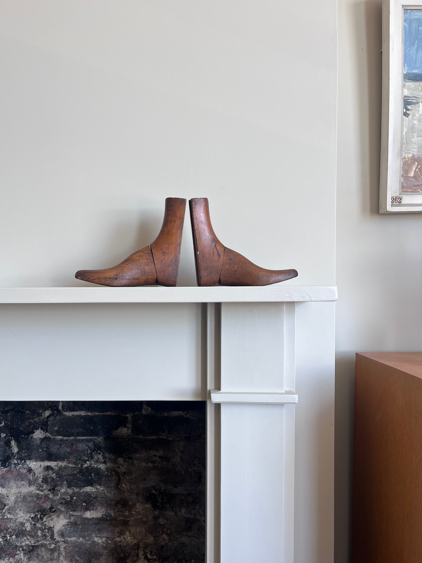 Pair of hardwood shoe lasts