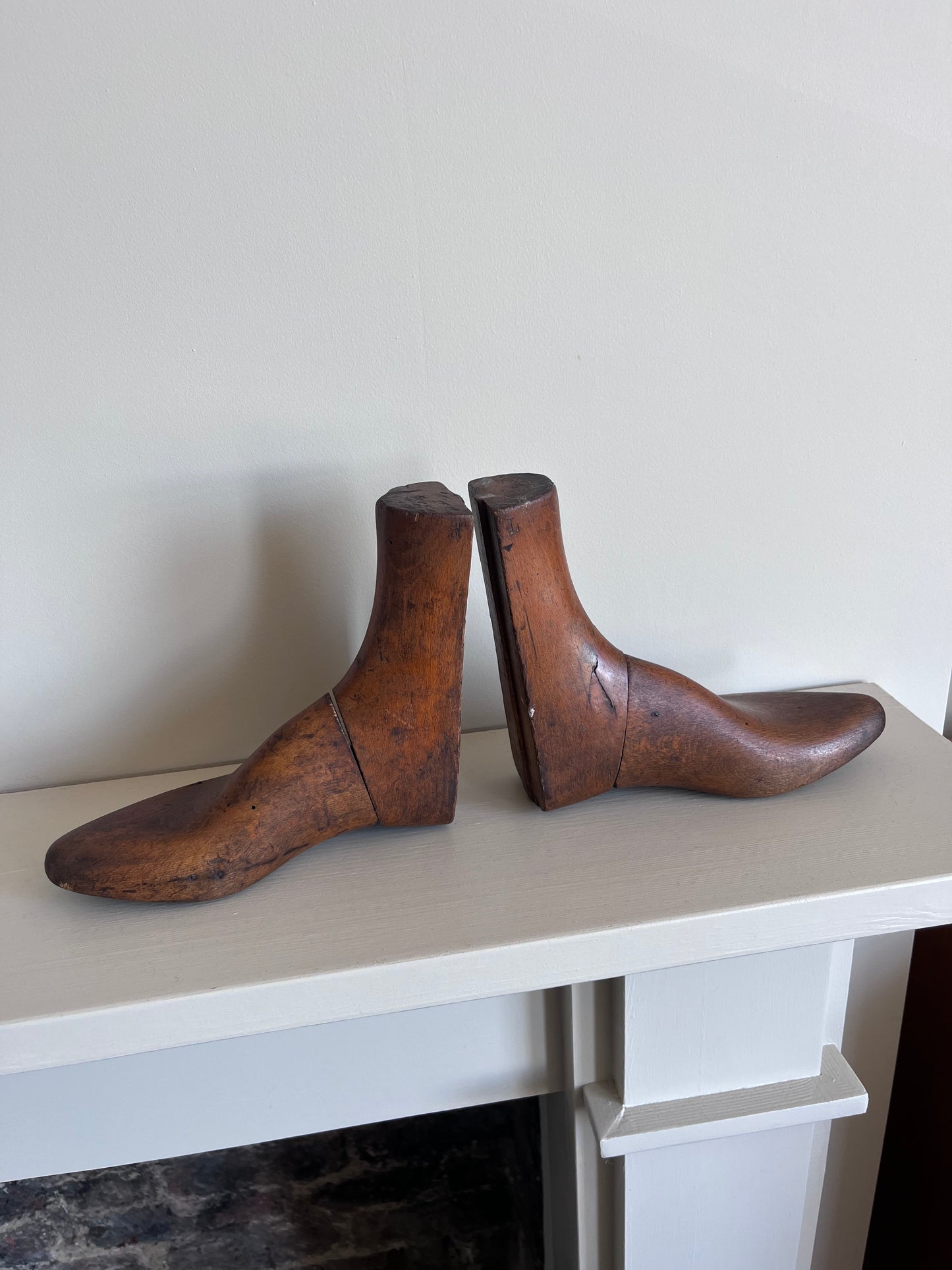 Pair of hardwood shoe lasts