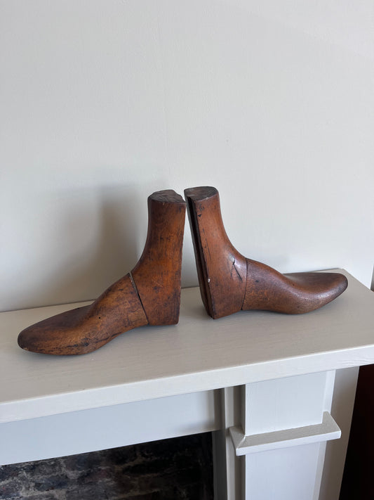 Pair of hardwood shoe lasts