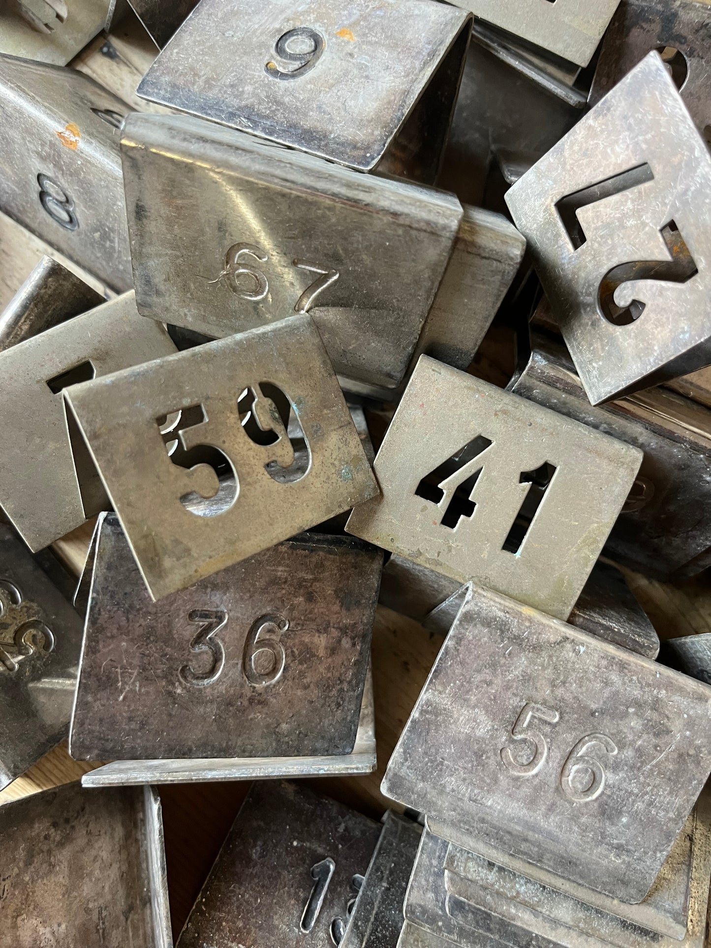 Metal table numbers - punched