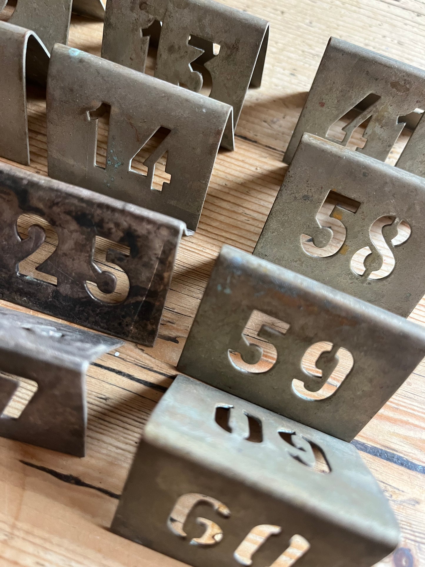 Metal table numbers - punched