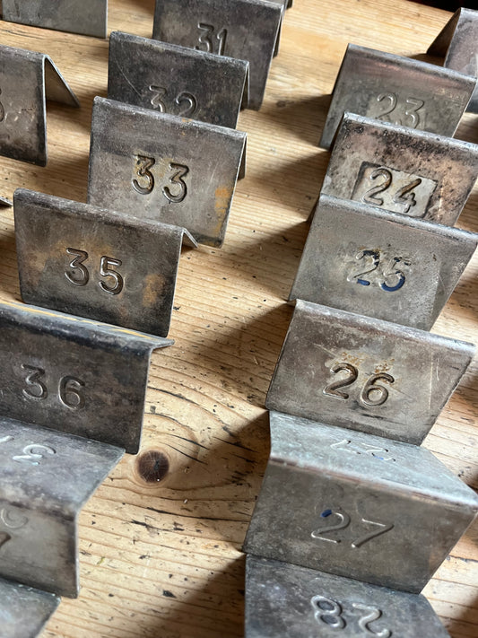 Metal table numbers - solid