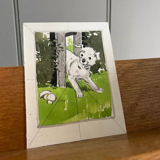 Little white dog illustration