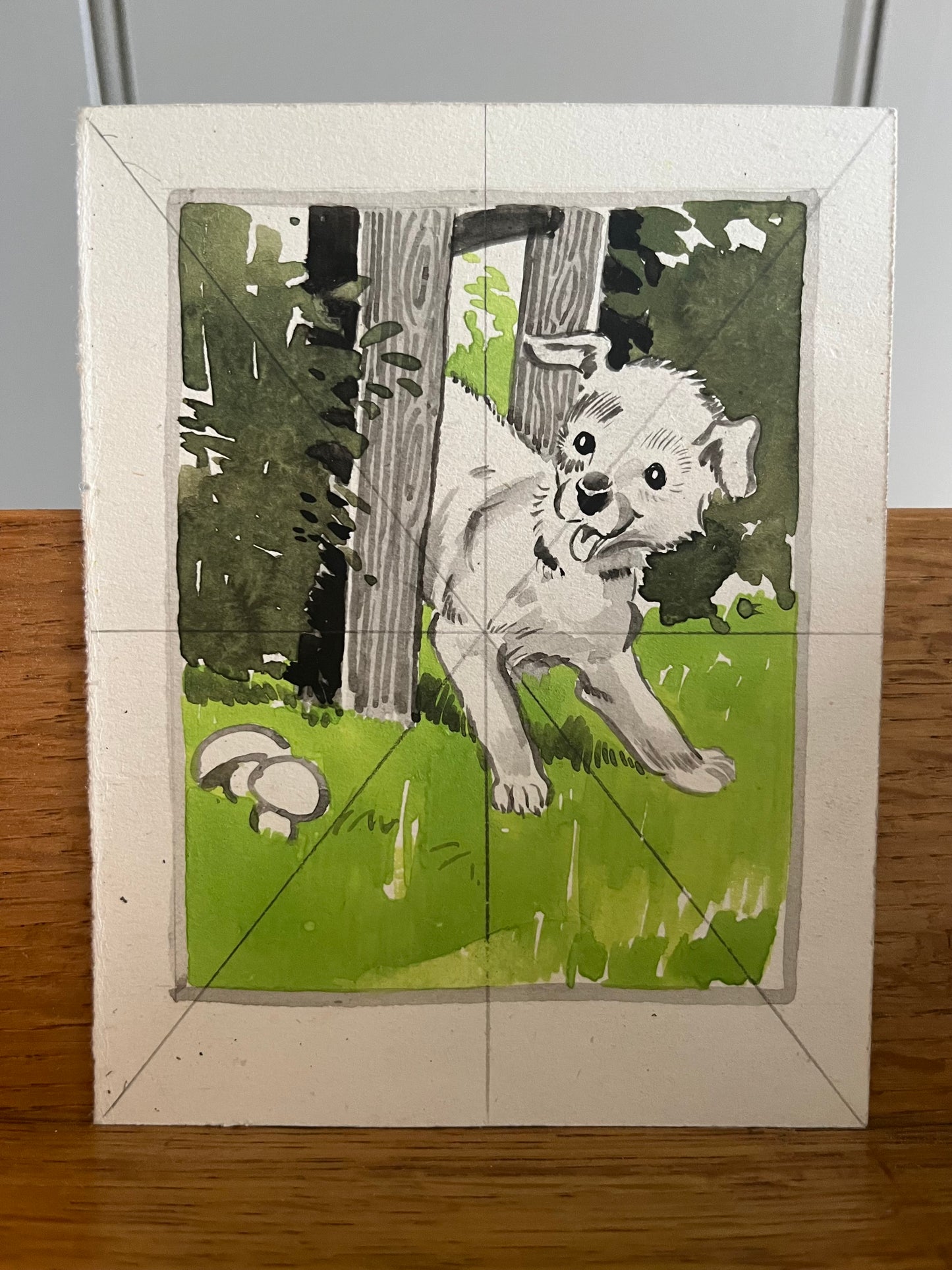 Little white dog illustration