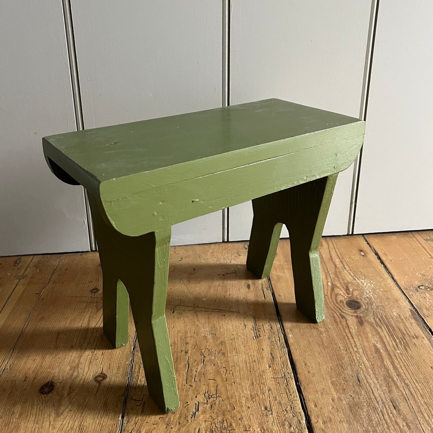 Green handmade stool